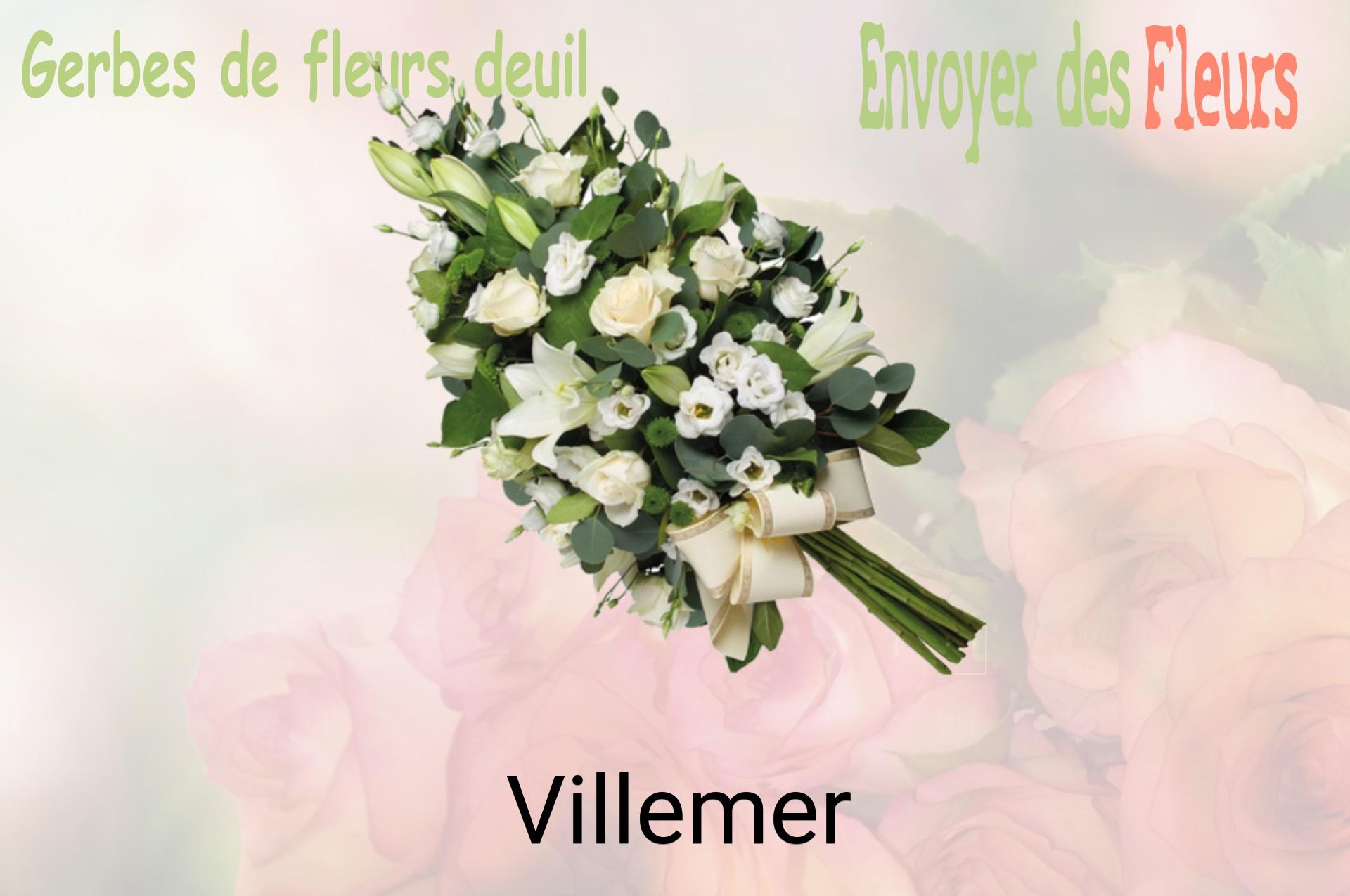Gerbe de fleurs de deuil livrée à Villemer